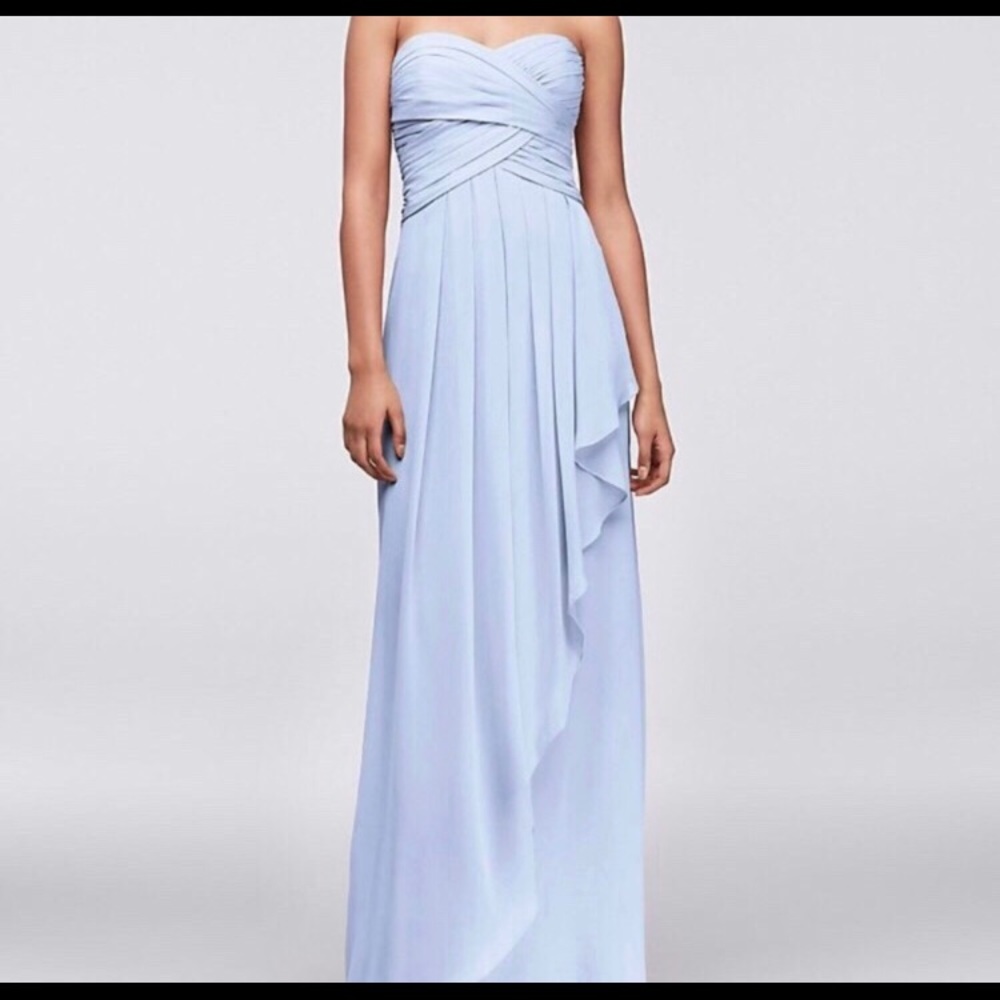 David’s Bridal Strapless Dress Ice Blue